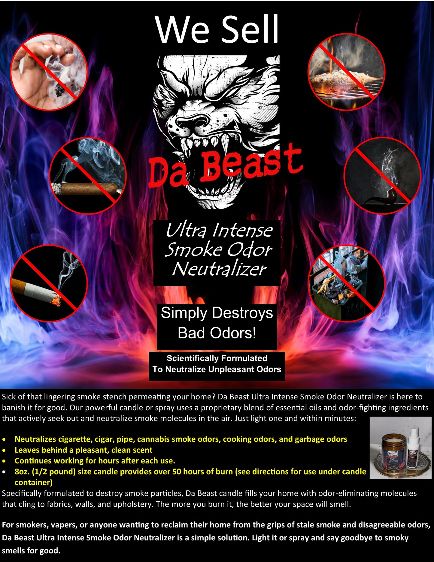 Da Beast Soy Blend Scented Candles